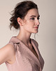 sukienki midi damskie Dusty pink dress - lekka asymetryczna sukienka zgaszony róż 3