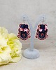 kolczyki soutache Granatowo-różowe kolczyki sutasz - kolekcja Flora 5