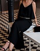 sukienki maxi damskie Sukienka  z paskiem BLACK FRILL MAXI 3