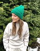 czapki damskie Wełniana zielona czapka Lily long 100% wełna handmade ręcznie robiona 1