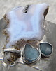 bransoletki wire wrapping Chalcedon / akwamaryn    - BRANSOLETA MANKIET - CUFF 5