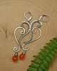 kolczyki wire wrapping Długie pomarańczowe kolczyki karneol wire wrapping 6
