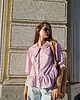 koszule damskie Koszula z kołnierzem upcyklingowa różowa oversize 1