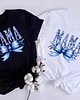 t-shirt damskie Mama wstążka niebieska koszulka z nadrukiem 1