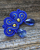 kolczyki soutache Kobaltowo złote  kolczyki soutache 3