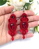 kolczyki soutache Orina kolczyki sutasz czerwone długie wieczorowe z kryształami 1