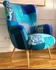 fotele Fotel Uszak Scandi Patchwork Blue 1