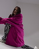 płaszcze damskie Płaszcz longline hoodie oversize fuksja 2
