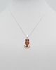 srebrne naszyjniki Naszyjnik- zawieszka Sowa z bursztynu na srebrnym łańcuszku, srebro 925 1