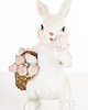 ozdoby wielkanocne Figurka - biały królik 11x6,5x6,5 cm z koszykiem różowych tulipanów 2