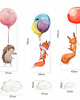 naklejki ścienne do pokoju dziecka Naklejki dla dzieci na ścianę Lisek Jeż Balony 1