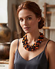 kolie Szydełkowy Naszyjnik Black & Orange 1