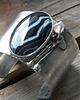 bransoletki wire wrapping Agat - perła - granat  - BRANSOLETA MANKIET - CUFF 6