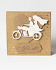kartki scrapbooking Kartka ślubna z parą młodą na motocyklu 1