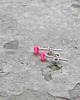 kolczyki srebrne Maleńkie agaty fuksjowe  - sztyfty 2