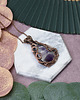 wisiory Miedziany wisiorek wire wrapping z ametystem #459 3