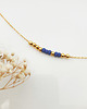 złote naszyjniki Krótki niebieski naszyjnik z koralików srebro 3