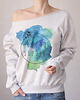 bluza bez kaptura damska Kochaj siebie szara bluza oversize 2