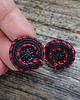 kolczyki soutache Czarno- czerwone kolczyki soutache 2