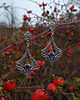 kolczyki wire wrapping Sindarin - Laer, ametysty 4