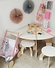 meble do pokoju dziecka Narożny drewniany stół z organizerem BAJTEL 7