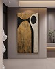 obrazy Obraz artystyczny 80x160cm w kolorach złoty kremowy czarny 1