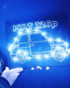dodatki - różne Zestaw String Art - Maluch Fiat 126p lineart z LED - Zrób to sam DIY 2