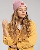 czapki damskie Czapka beanie z bawełny organicznej pudrowy róż 4