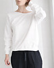 bluza bez kaptura damska Biała bluza cięta ze ściągaczami 1