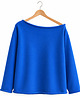 bluza bez kaptura damska Chabrowo niebieska bluza cięta Bez ściągaczy 5
