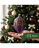 bombki Bombka choinkowa szklana ręcznie malowana: Jajo Faberge: czarno-purpurowe 4