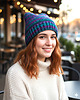 czapki damskie 6907 Ciepła Czapka typu Beanie w Intensywnym Melanżu 1