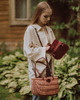 torebki mini Uroczy mały, zgrabny koszyczek wiklinowo - skórzany od Ladybuq Art 1