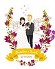 grafiki i ilustracje Ilustracja młodej pary - Ślub - Wesele 8