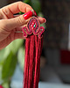 kolczyki soutache Bordowe długie kolczyki z chwostami 2