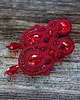 kolczyki soutache Bordowe kolczyki soutache z kryształkami 2