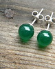 kolczyki wire wrapping Zielony onyks - agat - gładka kulka 3