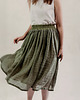 spódnice midi Lniana spódnica TUTU zgaszona zieleń 3