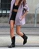bluza z kapturem damska Bluza z kapturem rozsuwana oversized liliowa 4