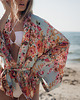 bluzki kimonowe damskie Kimono Flower Turkus SHORT 2