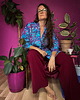 bluza bez kaptura damska Aksamitna BLUZA/ KIMONO domowe/marynarka, autorski print niebieska RAFA KORALOWA 2