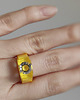 pierścionek z żywicy Żółty pierścionek z cyrkonią 7
