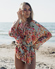 bluzki kimonowe damskie Kimono Flower Turkus SHORT 5