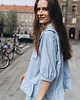 koszule damskie  Koszula z kołnierzem upcyklingowa niebieska w kratę oversize 4