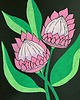 grafiki i ilustracje Tropikalne kwiaty, malowany obraz A3 2