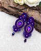 kolczyki soutache Orina kolczyki sutasz fioletowe długie wieczorowe z kryształami 2