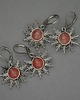 kolczyki wire wrapping Różowe kolczyki słońce kwarc malinowy wire wrapping słoneczka 4