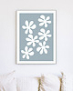 plakaty Plakat z kwiatami, szaro-błękitny 2