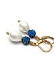 kolczyki pozłacane Kolczyki pozłacane Pearls /white and cobalt/ perły 1
