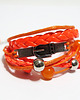 bransoletki - inne Bransoletka - Neonowa orange - rzemienie 3